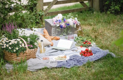 Close up of Bamford and Daylesford Picnic in the country side.